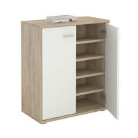 SCHUHSCHRANK LENNIS - Weiß/Sonoma Eiche, Holzwerkstoff (60/70/35cm) - CARO-Möbel