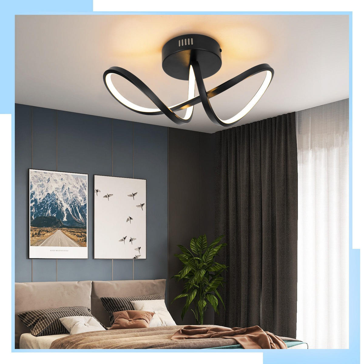 LED-DECKENLEUCHTE Marburg 34/14.5/17 cm - Schwarz, Metall (34/14.5/17cm) - Nettlife