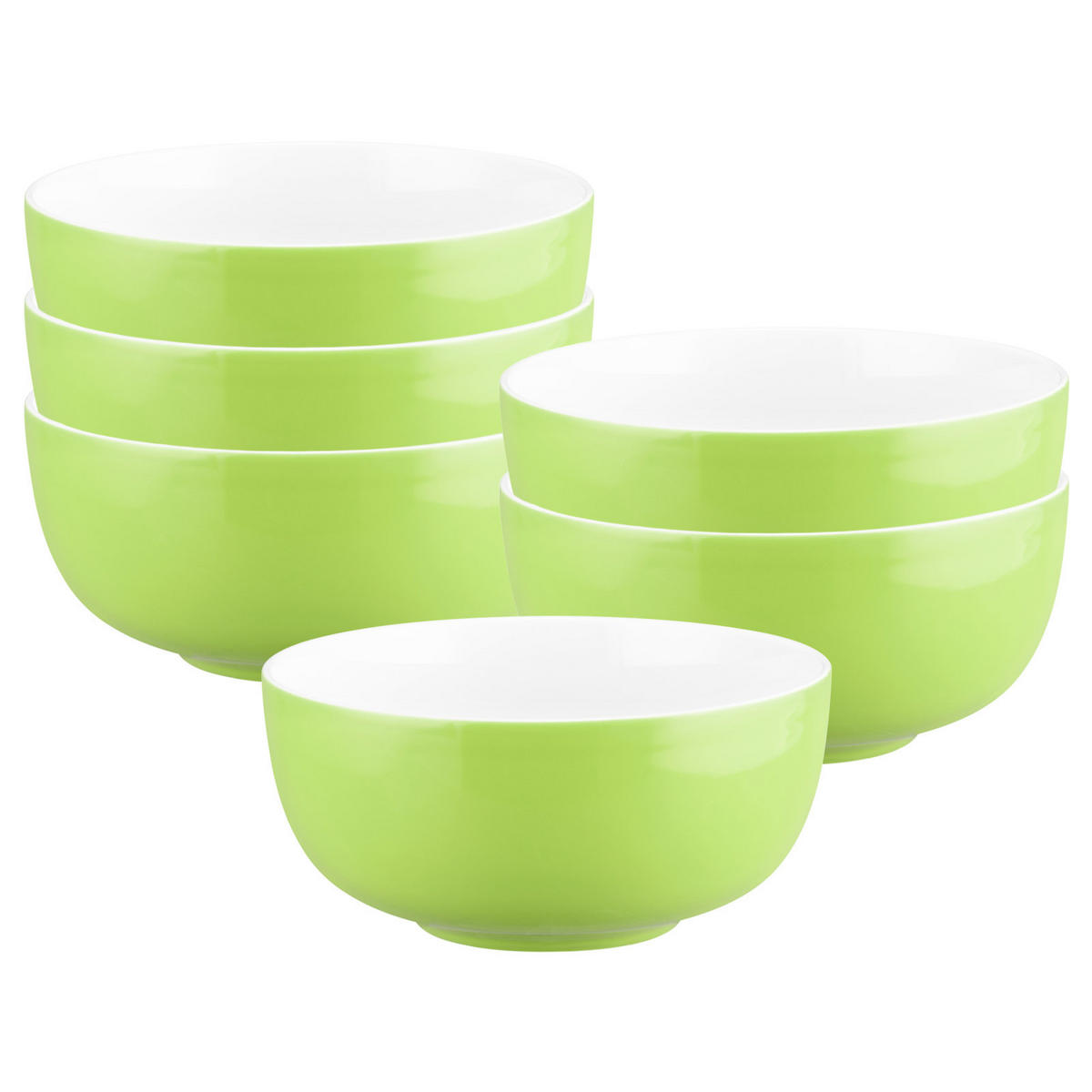 MÜSLISCHALEN Liberty Pure Colors Lime Green ø 15 cm 6er Set - Grün, Keramik (15cm) - Seltmann Weiden