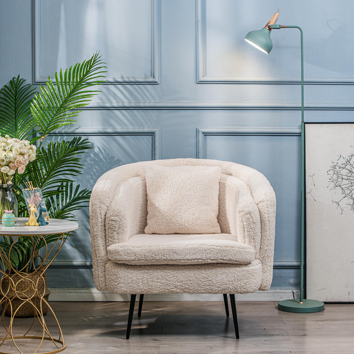 SESSEL Wolle Weiß - Weiß, Textil (85/80/82cm) - Nordlys