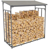 KAMINHOLZREGAL 143/70/145 cm Metall anthrazit - Anthrazit/Schwarz, Metall (143/145/70cm) - CLP