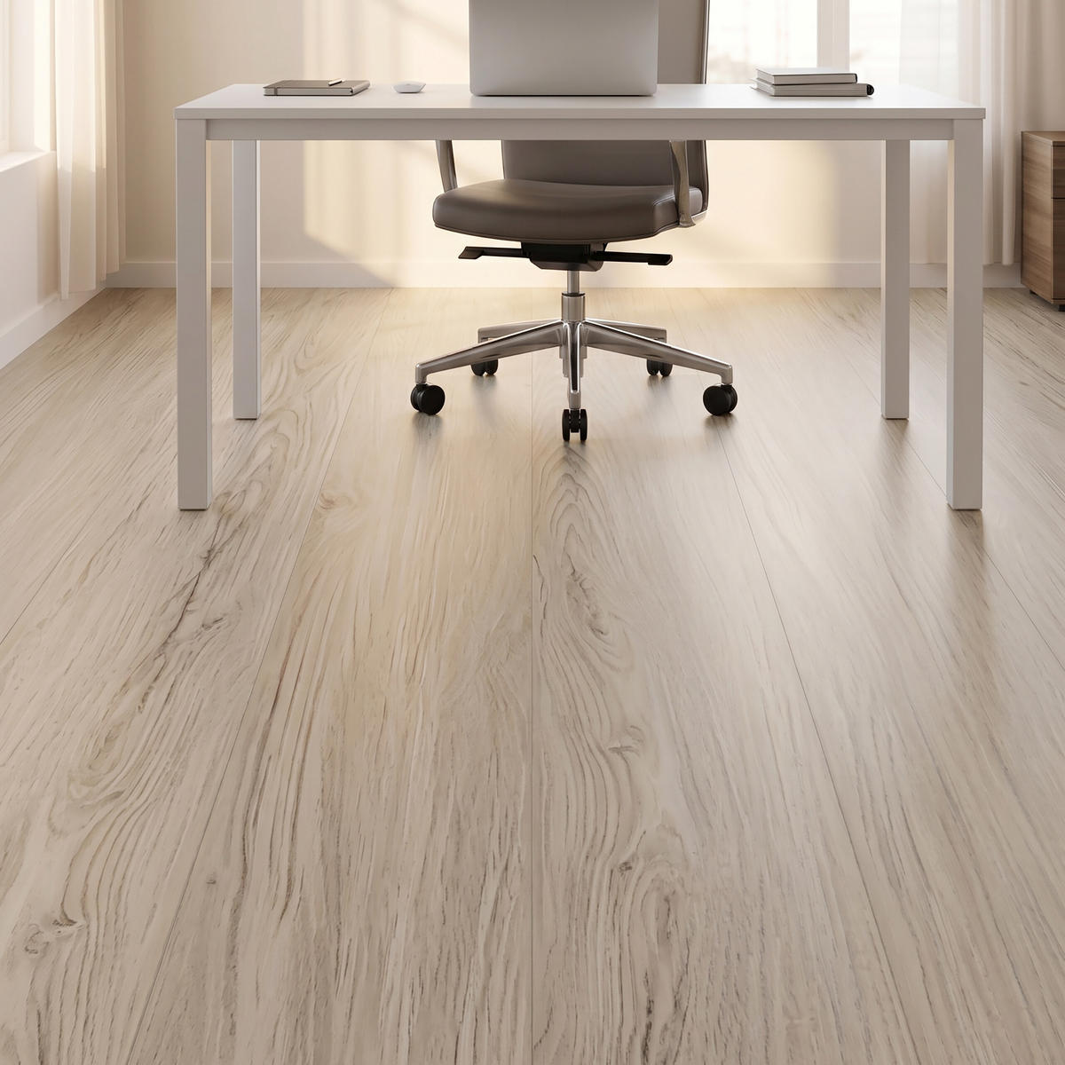 VINYLBODEN Eiche gewaschen 36er-Set selbstklebend - Creme, Kunststoff (91.4/15.2/0.2cm) - Relaxdays