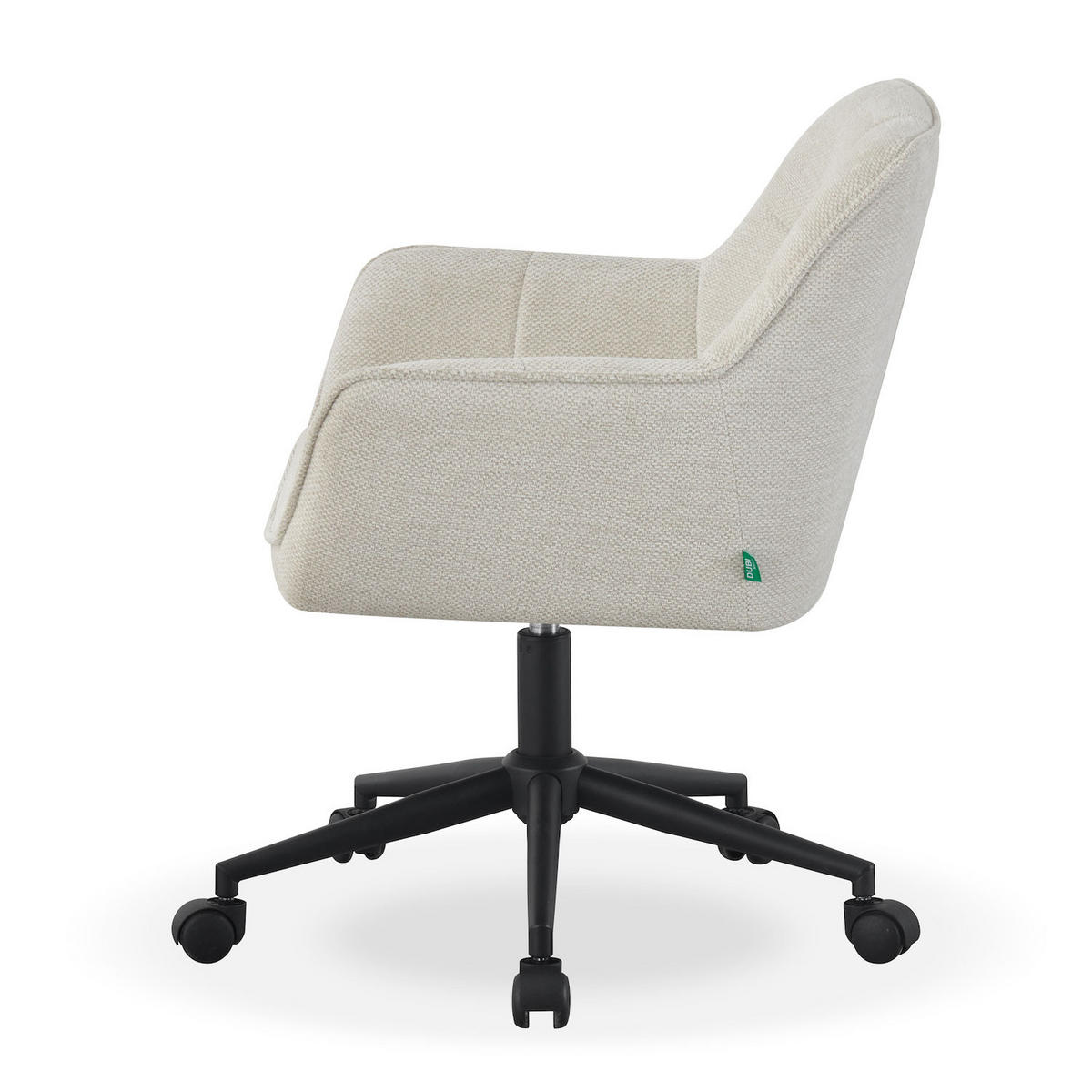 BÜROSTUHL MAX Cremeweiß höhenverstellbar 360°drehbar - Creme/Schwarz, Kunststoff/Textil (61/87/63cm) - DUBI Möbel