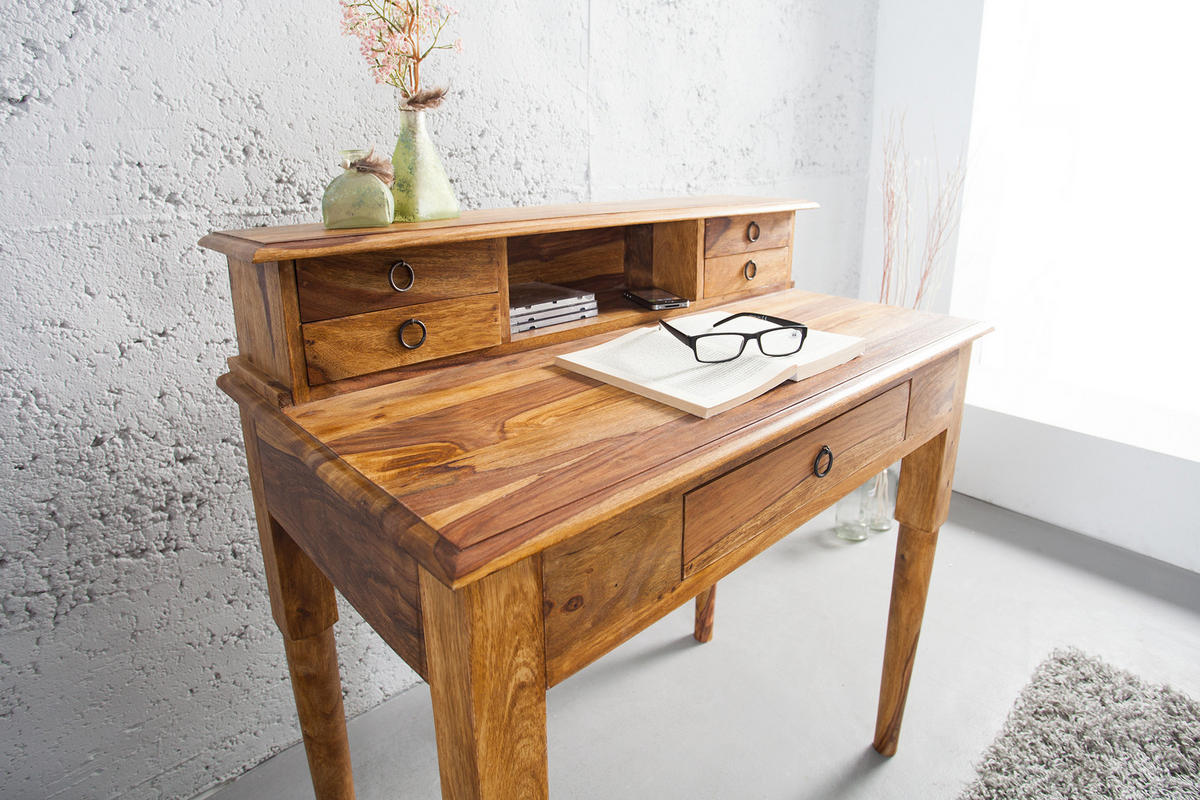 SEKRETÄR HEMINGWAY Sheesham Natur 90 cm - Naturfarben, Holz (50/90/90cm) - riess-ambiente
