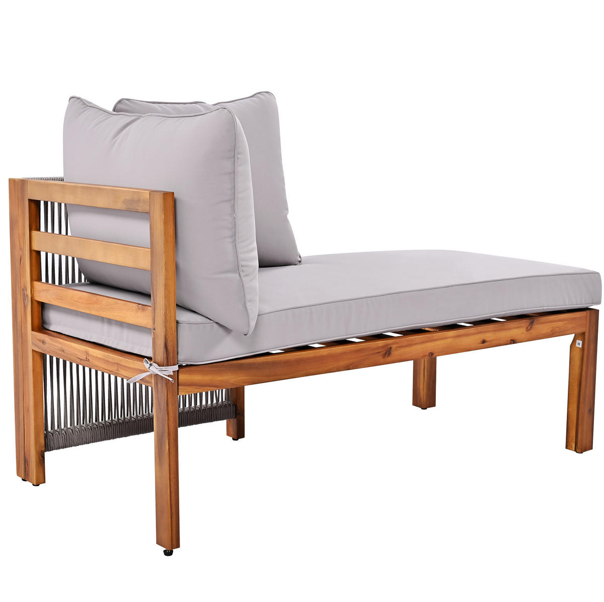 GARTEN-LOUNGEMÖBEL 3-tlg. Akazienholz Grau mit Tisch - Grau, Holz - Beauniv