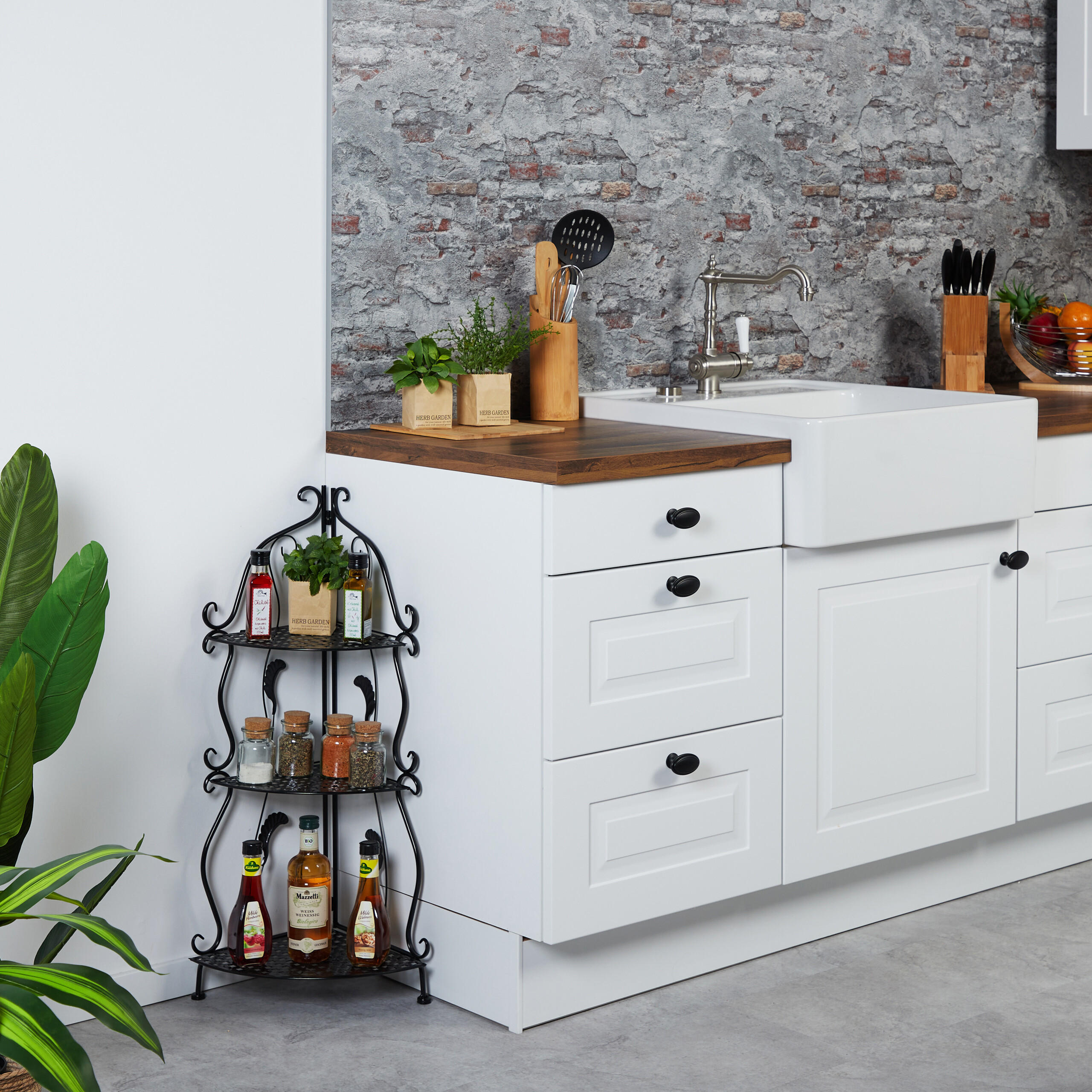 ECKREGAL - Schwarz, Kunststoff/Metall (30/82.5/30cm) - Relaxdays