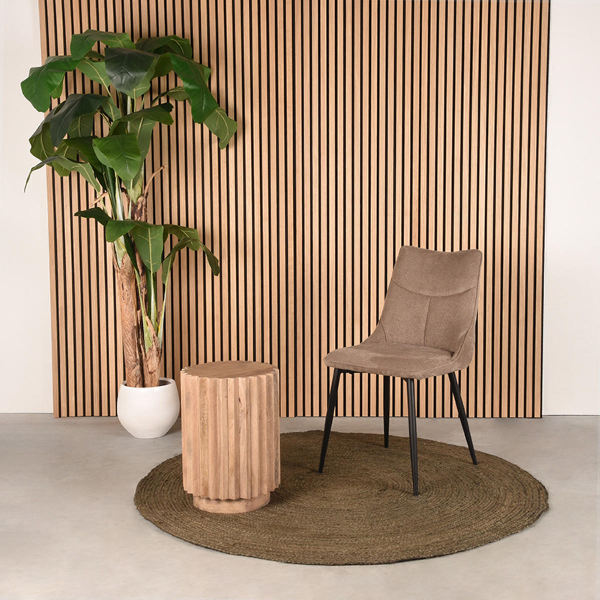 BEISTELLTISCH Novan Beige 35/35/48 cm - Beige, Holz (35/35/48cm) - LABEL51