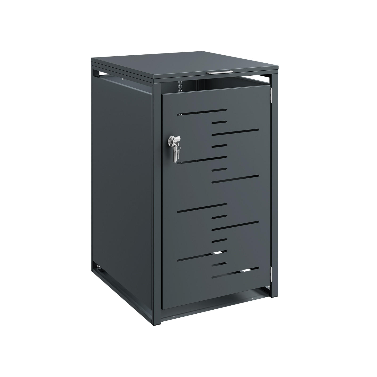 MÜLLTONNENBOX Metall Einzelbox 240 L 69,2×116,2×80,2 cm - Dunkelgrau, Metall (69/116/80cm) - SoBuy