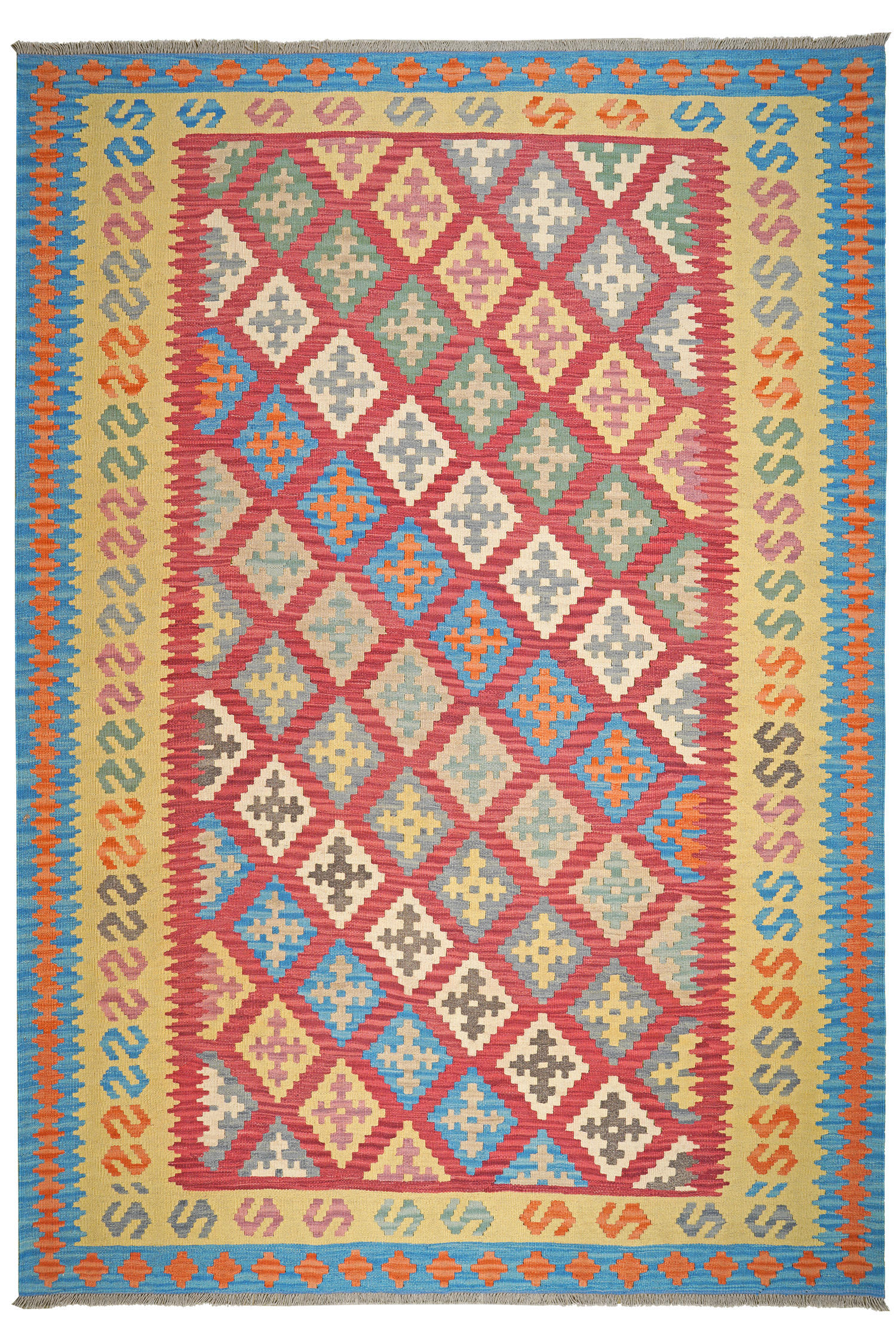 HANDWEBTEPPICH Kelim Gashgai Rot 297/206 cm Schurwolle - Rot, Textil (206/297cm) - Looma