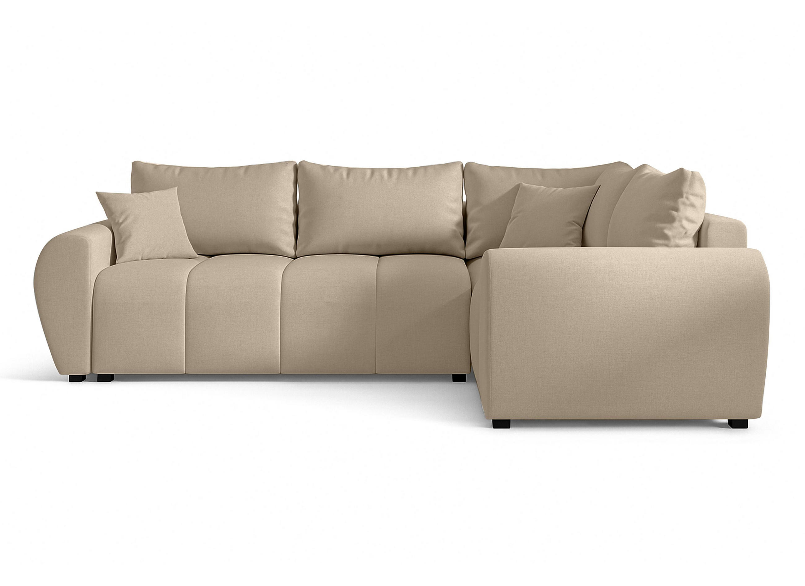 ECKSOFA L Form Malatya MAX Hellbraun 246/145/82 cm stilvolle mit Schlaffunktion R - Hellbraun/Schwarz, Kunststoff/Textil (235/175cm) - AX Living