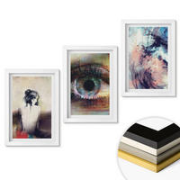 WANDBILDER 3er-Set - 20x30 cm Weißer Rahmen - Porträt einer Frau mit abstrakten Emotionen - Weiß, Kunststoff (20/30cm) - ArtPrintCave