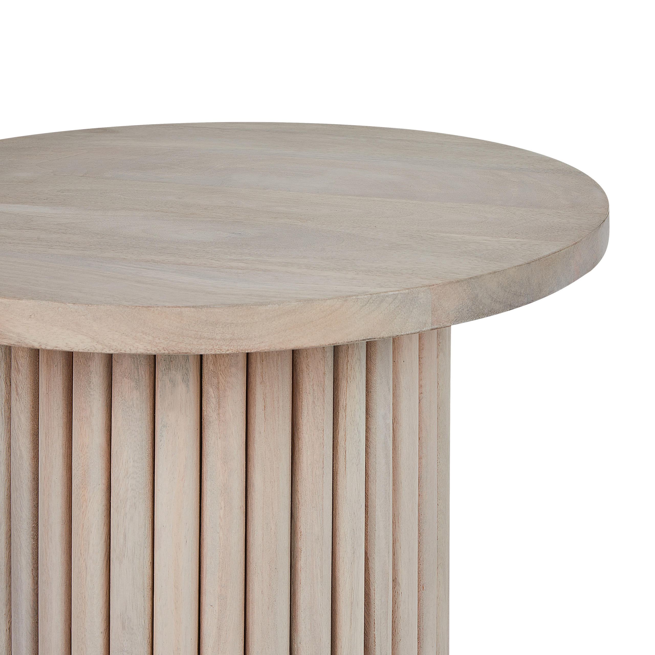 COUCHTISCH Mangoholz hellbraun rund 50 cm Lemont - Hellbraun, Holz (50/50/40cm) - Beliani