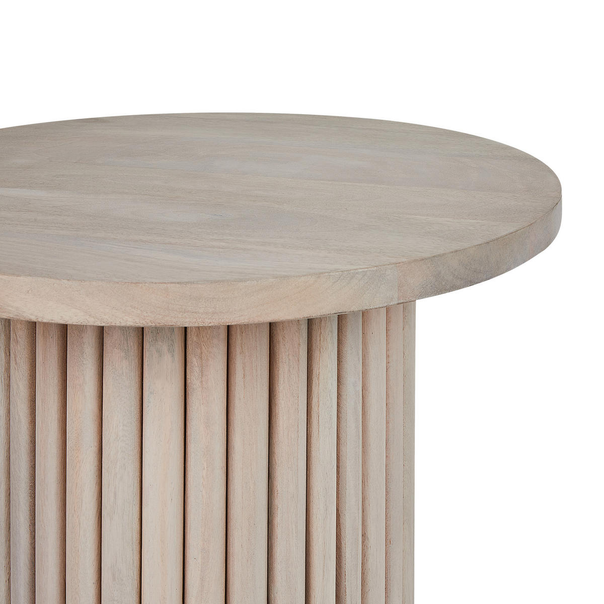 COUCHTISCH Mangoholz hellbraun rund 50 cm Lemont - Hellbraun, Holz (50/50/40cm) - Beliani