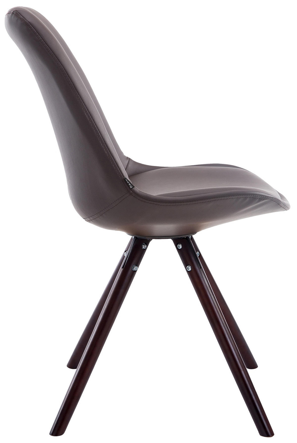 STUHL Lederlook braun - Braun/Cappuccino, Holz/Textil (48/84/56cm) - CLP