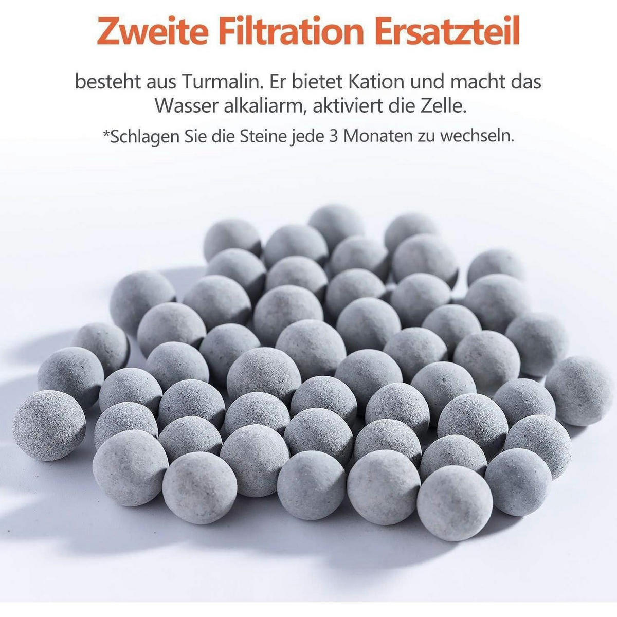 DUSCHKOPF Filtersteine 3er Set zur Wasserfiltration - Multicolor, Stein (5/12.7/15cm)