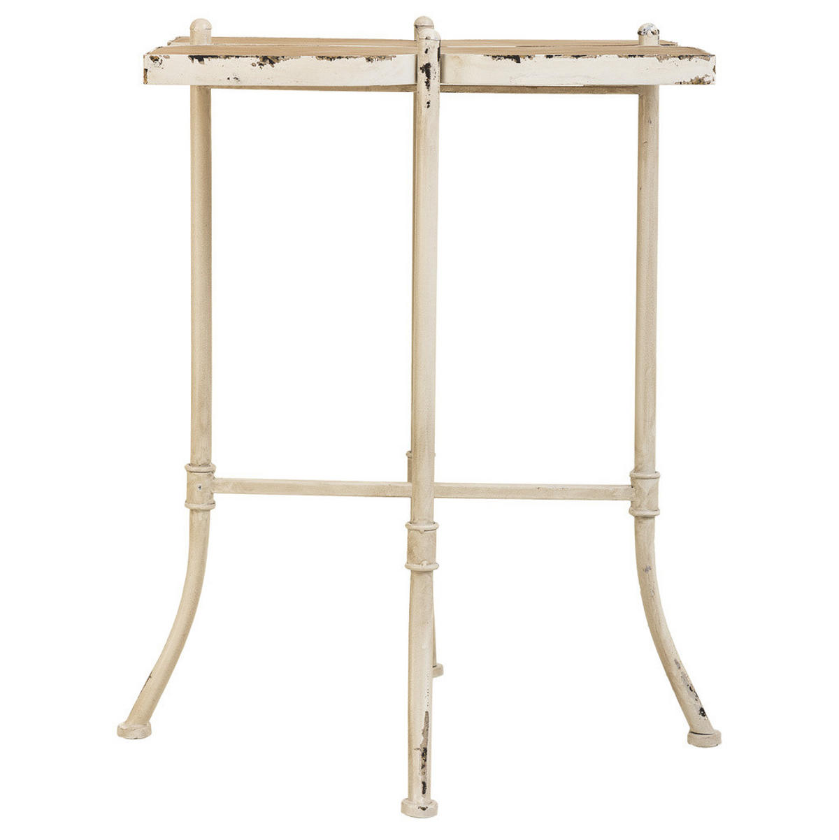 TISCH aus Metall und Holz, weiß, 48x67cm - Weiß, Holz (48/48/66.5cm) - Wanderlust