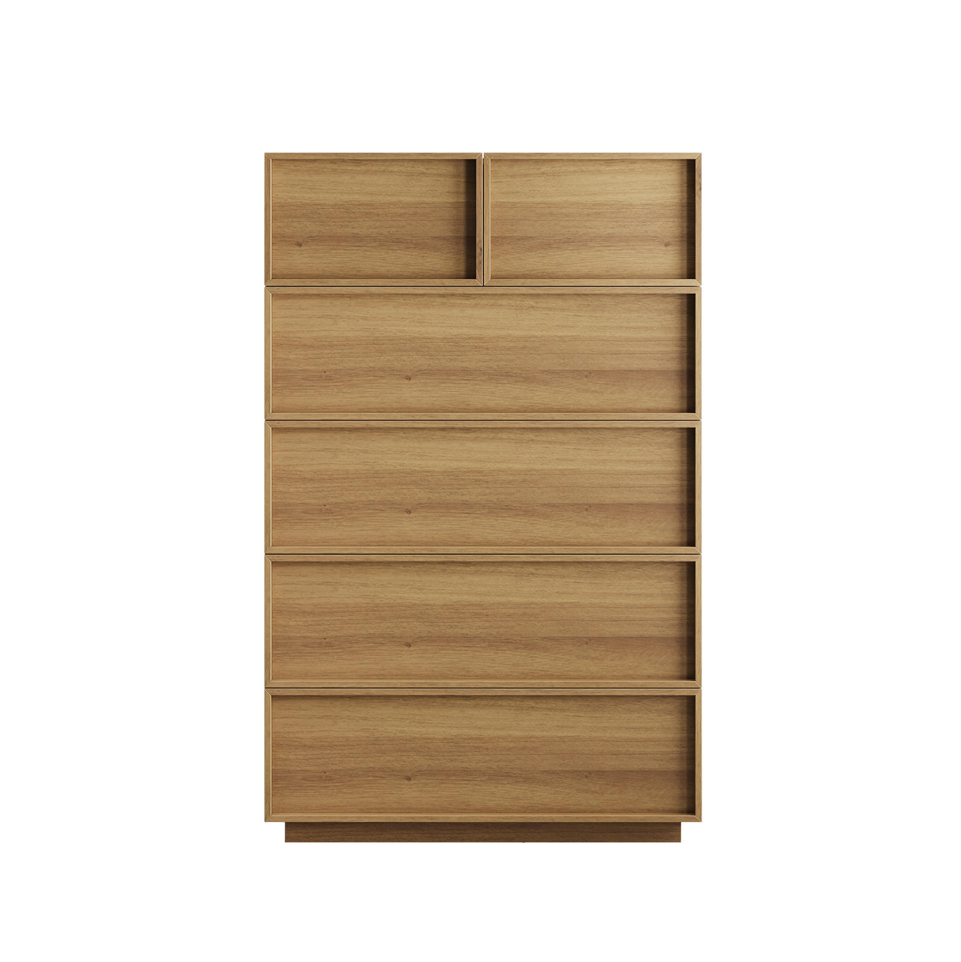 KOMMODE 80/48/127 cm aus MDF und Holzwerkstoff mit 6 Schubladen Eichefarben - Nussbaumfarben, Holzwerkstoff (80/127/48cm) - Modenvie