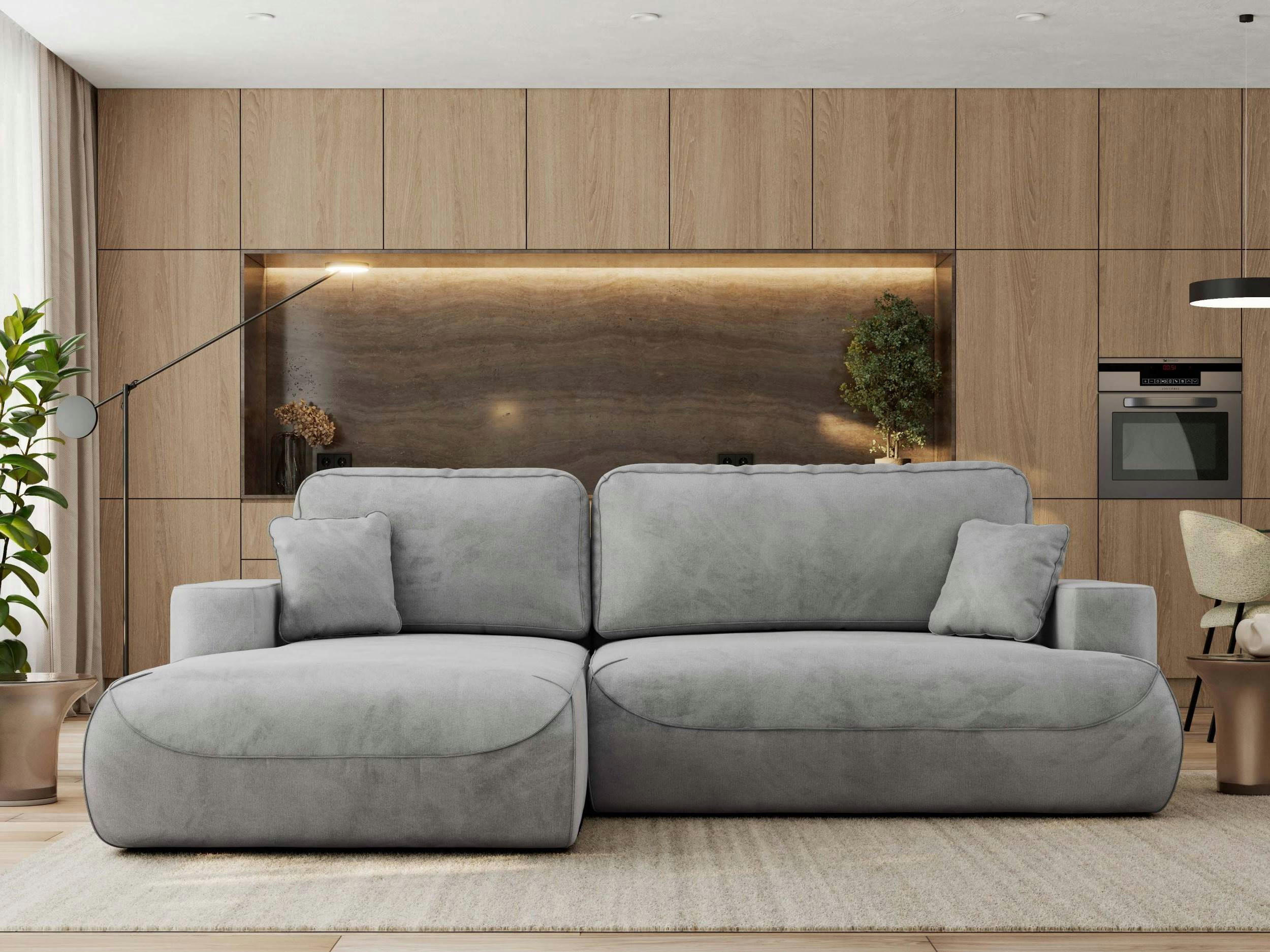 Thumbnail - MKS Ecksofa, Hellgrau, Textil, 3-Sitzer, L-Form,L-Form, 271x195 cm, Wohnzimmer, Sofas & Couches, Wohnlandschaften, Eckso...