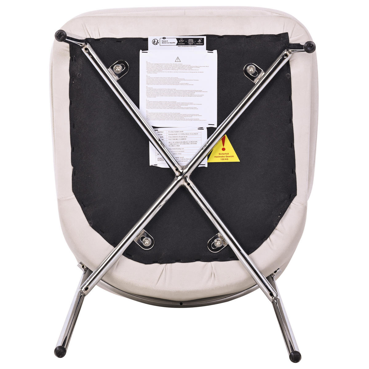ESSZIMMERSTUHL 6er-Set gepolstert Samt Beige mit Metallbeinen - Beige, Metall (53/82/42.6cm) - Meubliv