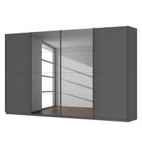 SCHWEBETÜRENSCHRANK - Graphitfarben, Glas/Holzwerkstoff (360/222/68cm) - home24