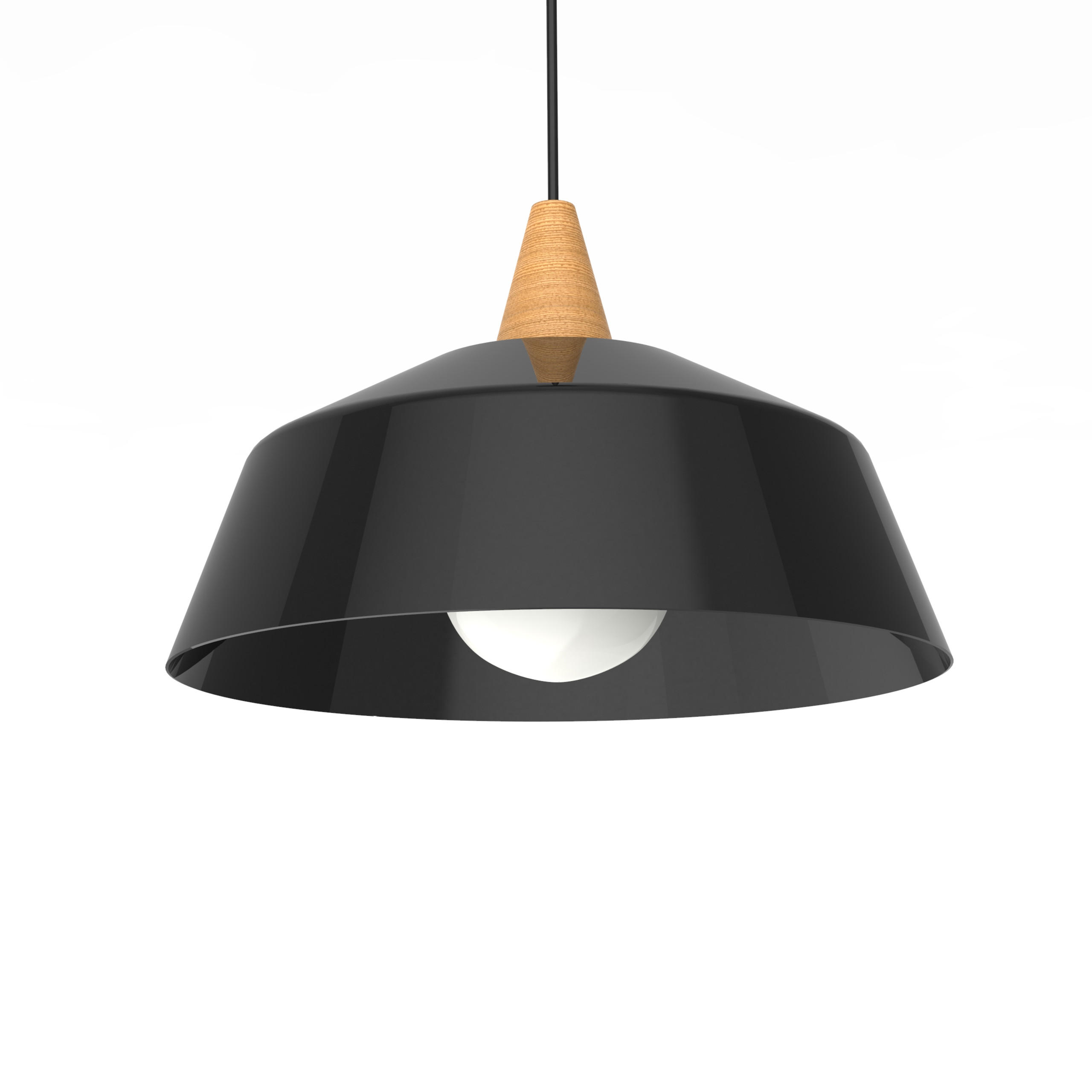Lumicom Hängeleuchte Schwarz Hochglanz 35x13x35 cm
