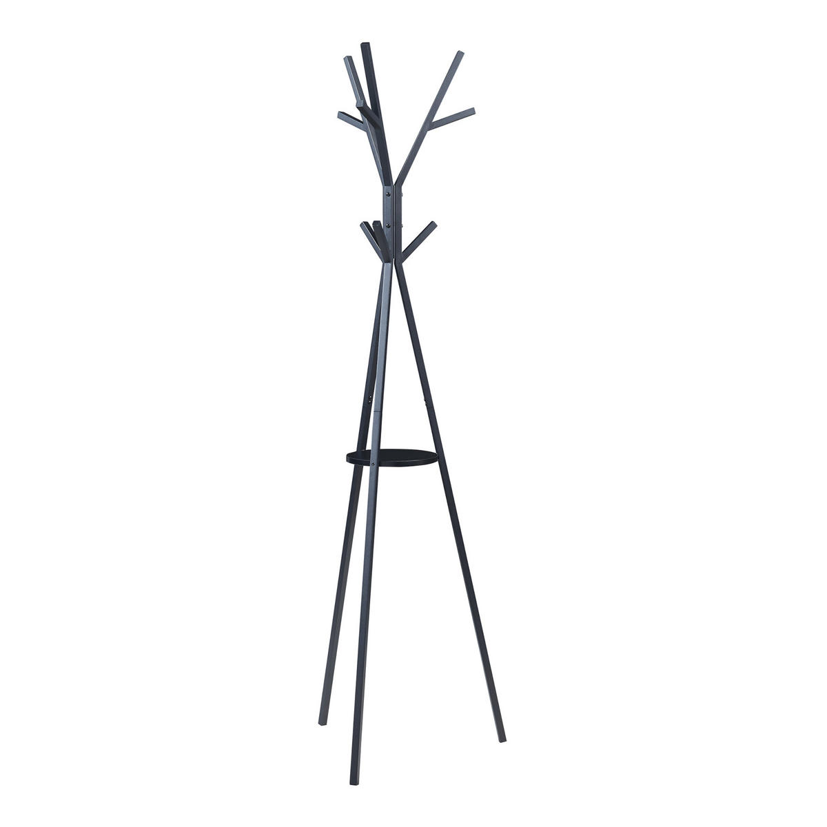 GARDEROBENSTÄNDER Edet - Schwarz, Holzwerkstoff/Metall (48/179/48cm) - [en.casa]