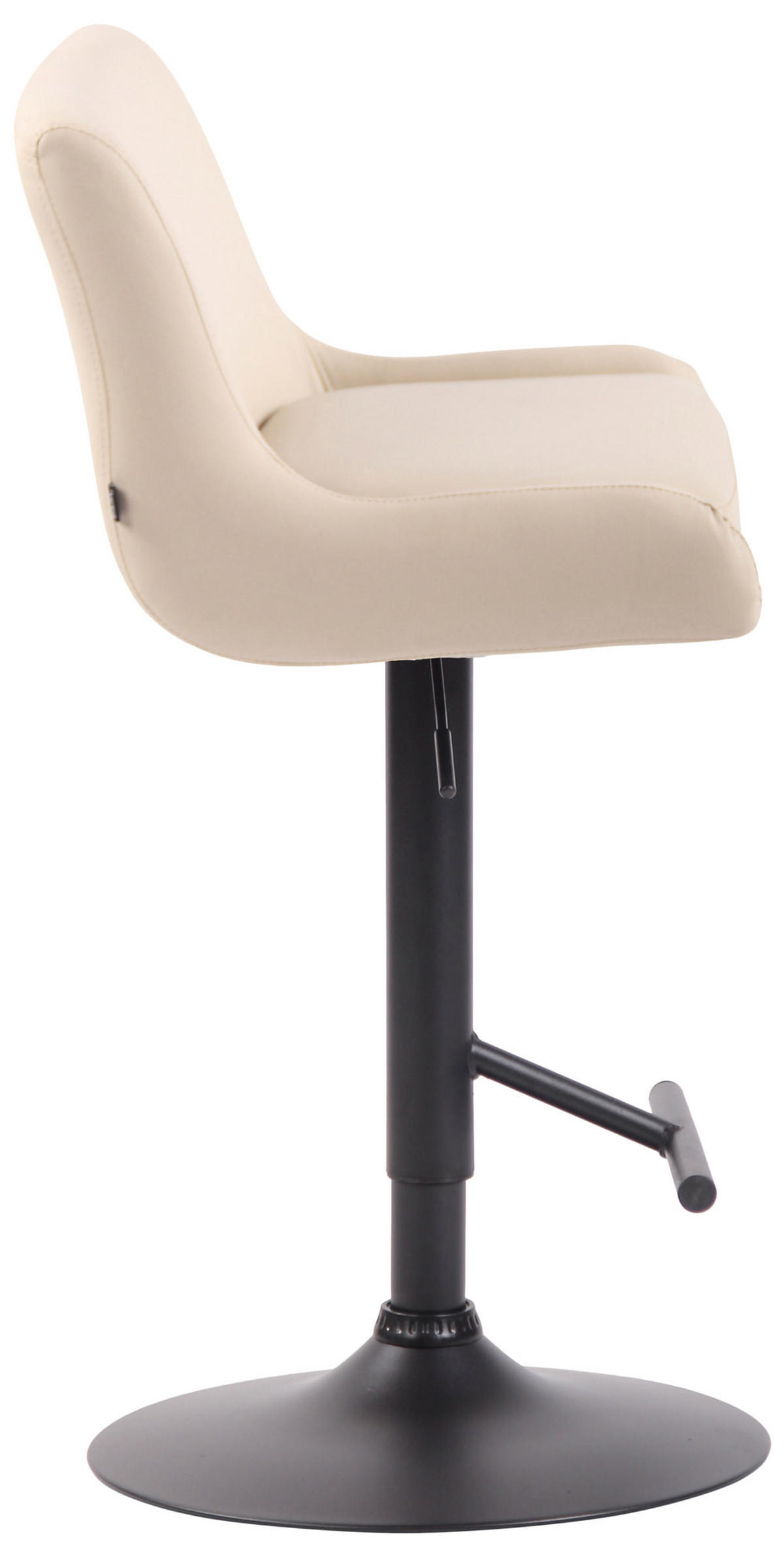 BARHOCKER Lederlook creme - Creme/Schwarz, Textil/Metall (43/90/50cm) - CLP