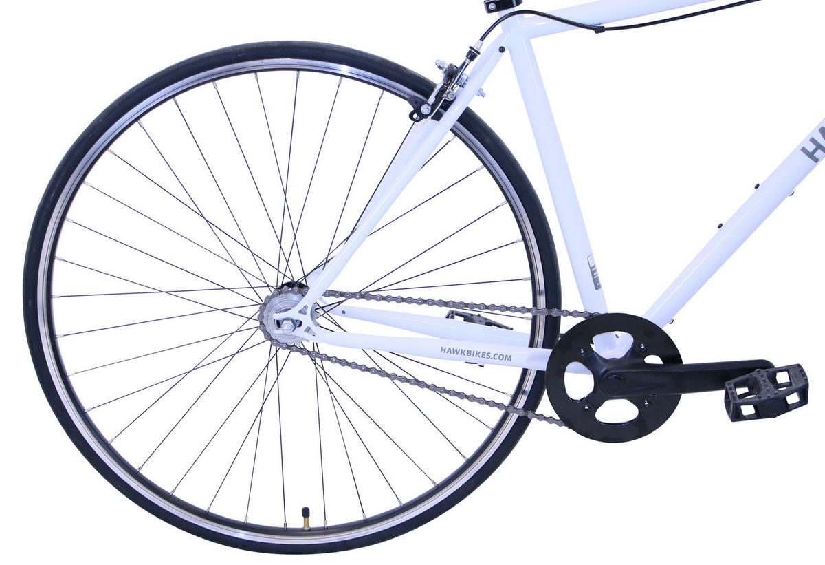 VINTAGE Singlespeed White 28 Zoll Gr: 48cm (M) - Weiß, Metall (48cm) - Hawk Bikes