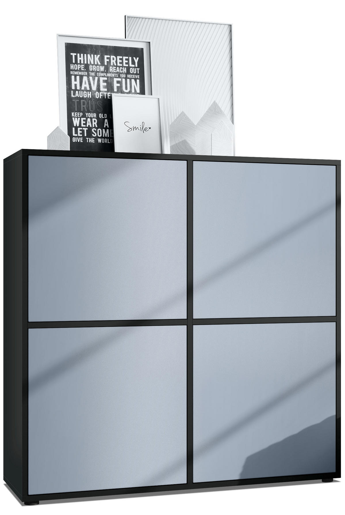 HIGHBOARD Cuba Türen in Denim matt - Pastellblau, Holzwerkstoff (104/105.5/35.5cm) - Vladon