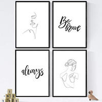 POSTER Set mit 4 ‚immer mutig‘ A3 Rahmenlos - Klar, Papier (29.7/3cm) - Nacnic