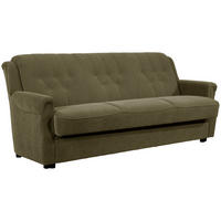 SOFA 3-Sitzer mit Bettfunktion Kaylyn Flockstoff grün - Grün, Kunststoff (207/89/83cm) - 58aufmkessel