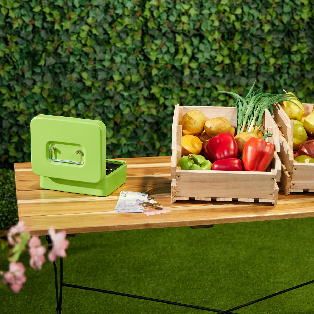 POKLADNA - modrá, kov/plast (20/8.5/17cm) - Relaxdays