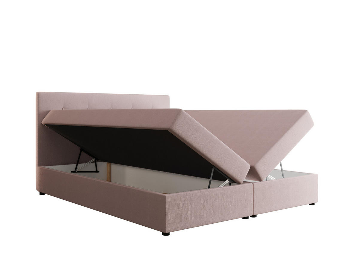 BOXBETT FADO 22 mit Matratze H3, Bonell und Topper 180x200 Cosmic 14 - Pink, Holz/Textil (180/200cm) - Bedante