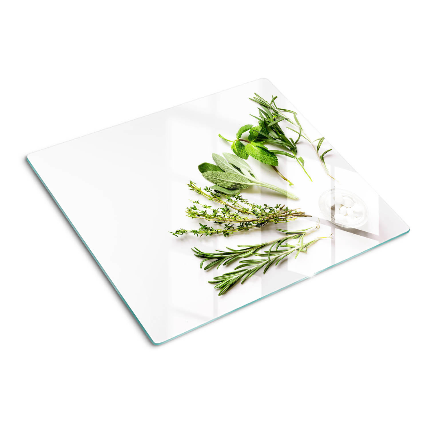 GLASPLATTE 60x52 cm Kräuter - Grün, Glas (60/0.4/52cm) - TULUP