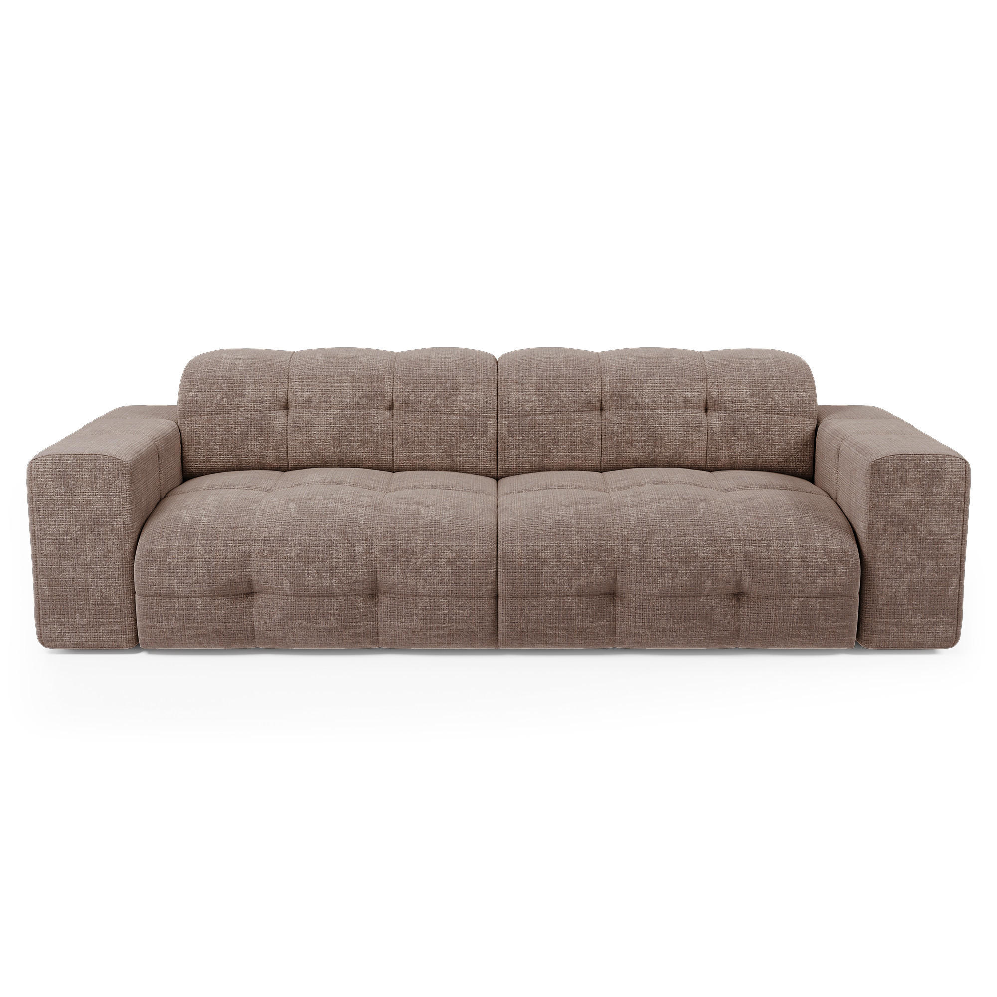 SOFA 4-SITZER geprägter Samt taupe 230cm - Taupe, Textil (230/85/92cm) - Sia Home