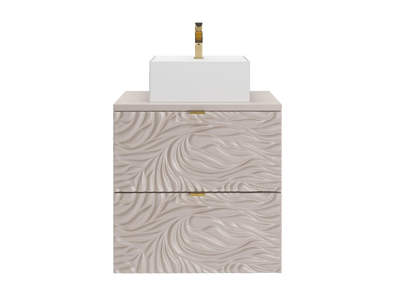 EINZELWASCHTISCH - 60 cm x 46 cm - Holz, Platte - Beige - RINAREL - Beige, Holz (60/60/46cm) - Vente-Unique