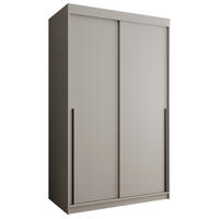 SCHIEBETÜRENSCHRANK 120 cm Breite Kaschmir mit schwarzem Griff - Kaschmir/Schwarz, Holzwerkstoff (120/200/62cm) - Home Collective