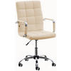 DREHSTUHL Lederlook creme - Chromfarben/Creme, Textil/Metall (54/92/59cm) - CLP