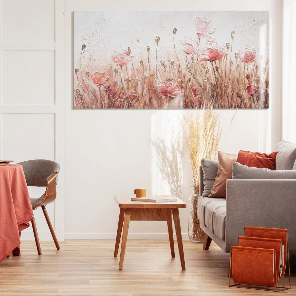 GEMÄLDE April auf Keilrahmen 100x50 cm - Rosa, Holz (100/50cm) - YS-art gallery