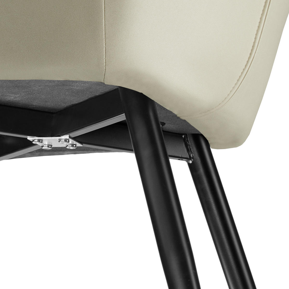 ESSZIMMERSTUHL Marilyn,58 x 62 x 82 cm,creme/schwarz - Creme/Schwarz, Textil (58/82/62cm) - tectake