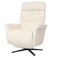 RELAXSESSEL Cremeweiß - Weiß, Leder (76/110/153cm) - MCW