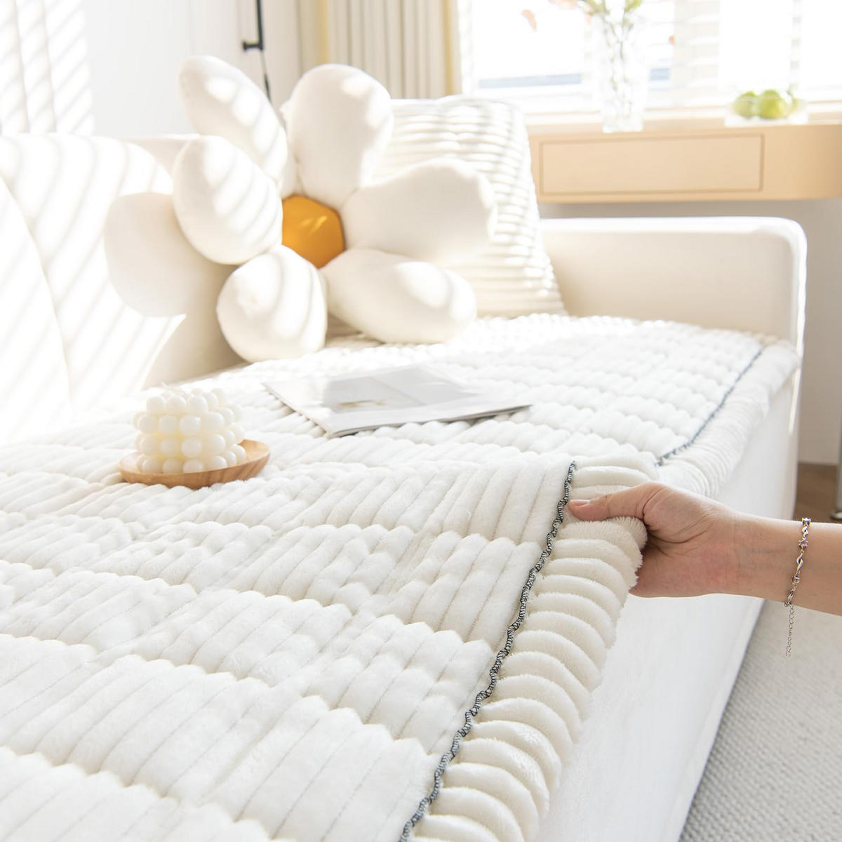 SOFADECKE Dicke Rutschfest 1 Stück - Weiß, Textil (70/150cm) - Kaket