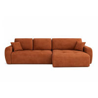 ECKSOFA Mit Schlaffunktion Und Bettkasten L-Form Ivo L, Veloursstoff Salvador, Braun, Rechts - Braun, Holz (250/142cm) - Kaiser Möbel