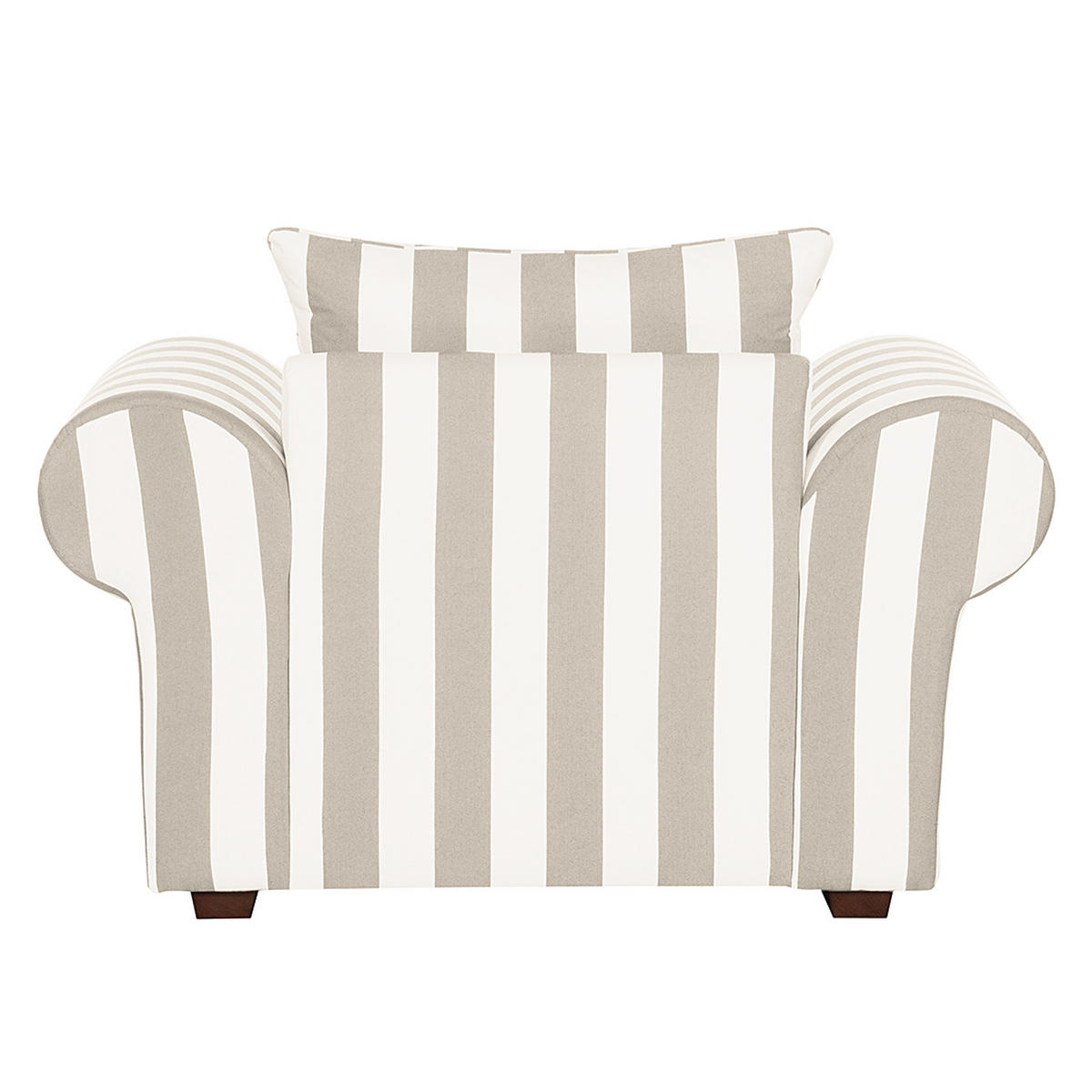 SESSEL - Webstoff - Beige gestreift - Beige, Holz/Textil (130/88/88cm) - home24