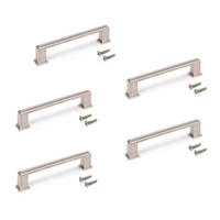 MÖBELGRIFFE Tanger, L147.5mm, 128mm Achsenabstand, Zamak, Nickel satiniert 5er-set - Silberfarben, Kunststoff (1.7/3/14.75cm) - EMUCA