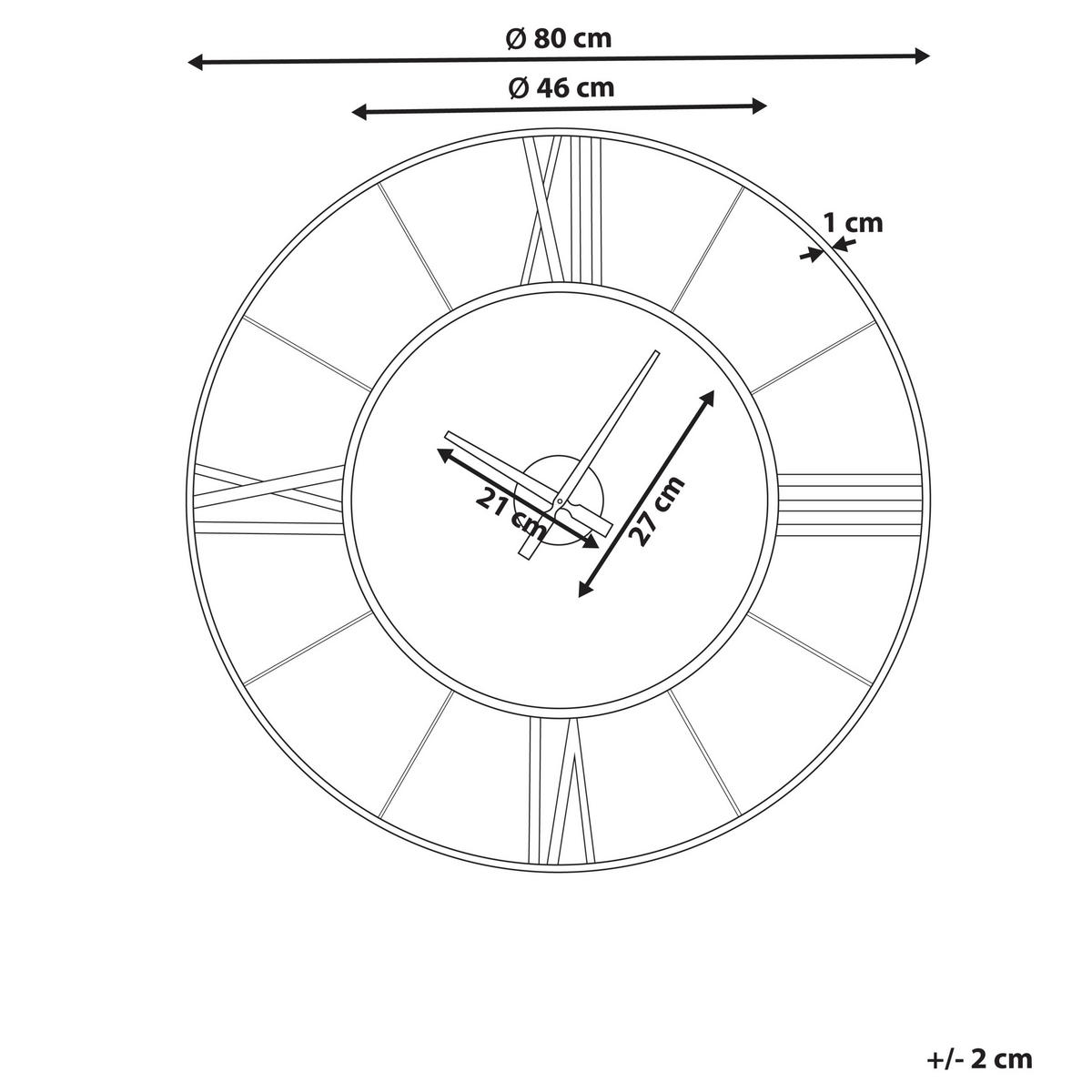 CEAS DE PERETE 80 cm metal auriu Blamere - auriu, metal (80/80/3cm) - Beliani