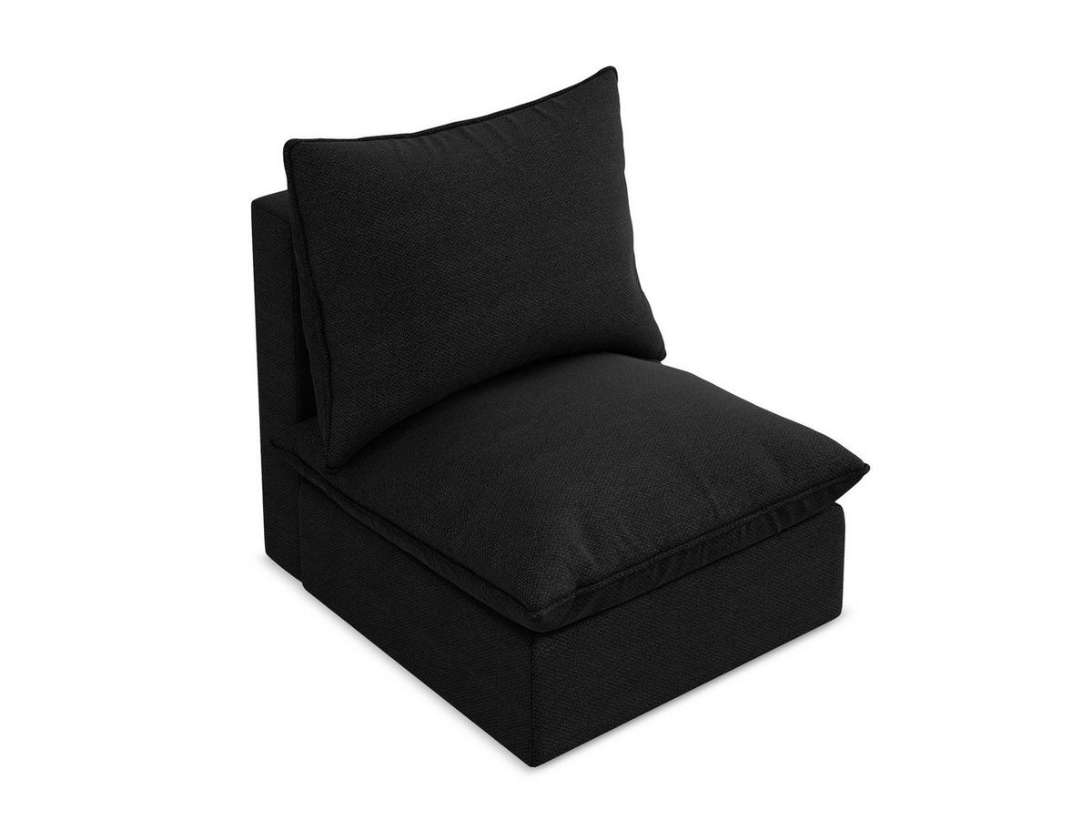 SOFAELEMENT Bouclé Stoff Schwarz - Schwarz, Holzwerkstoff/Kunststoff (75/77/90cm) - Makamii