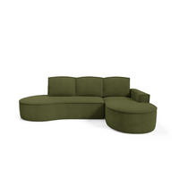 ECKSOFA Flow Grün, mit Schlaffunktion und Kissen in Curio Stoff, rechte seite - Grün, Holzwerkstoff/Textil (277/157cm) - Bettso