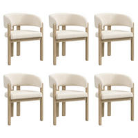 ARMLEHNSTUHL 6 Stück boucle, Naturfarbe - Naturfarben, Holz/Textil (51/80/60cm) - KOMHTOM