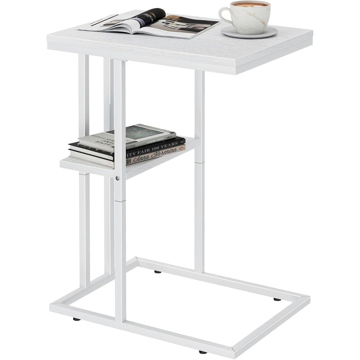 BEISTELLTISCH C-Form Weiß 40 x 30 x 60 cm - Weiß, Holzwerkstoff (30/40/60cm)